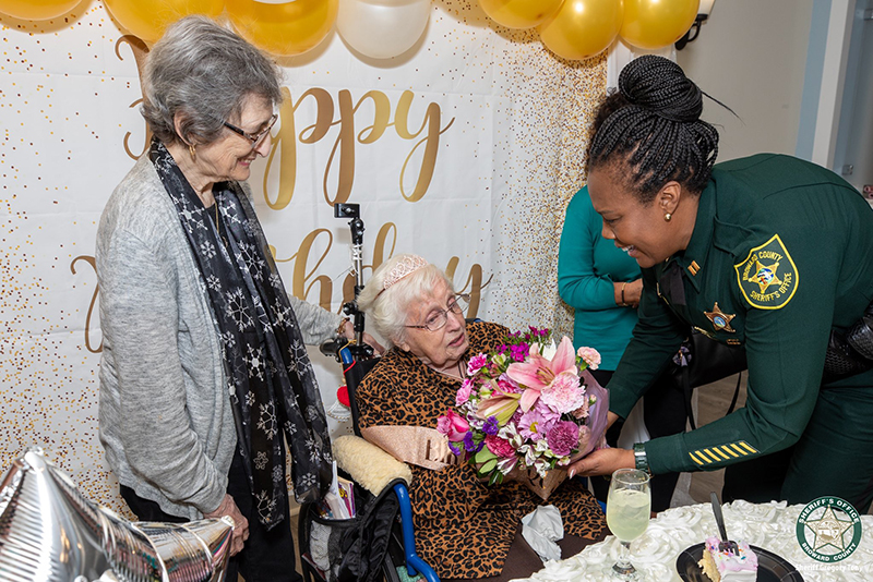 Broward County Sheriff's Drive-By Party Helps Tamarac Resident Celebrate 101st Birthday