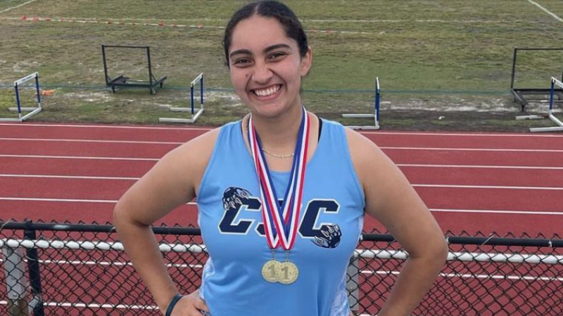 Alexandra Bruno Wins District Championship in 2 Events; Varsity and Middle School Compete