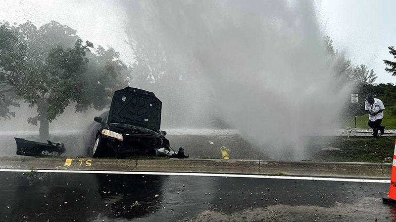 Driver Hurt in Crash on Wet Road in Tamarac