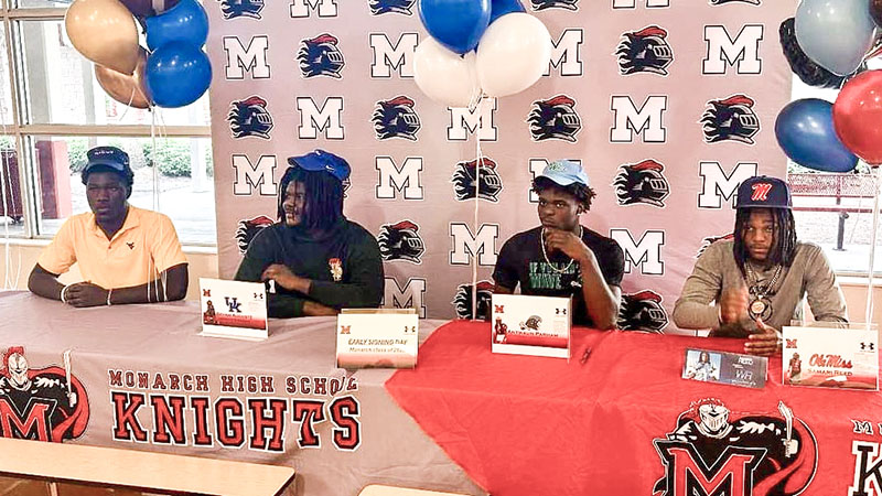 4 Monarch High School Football Players Officially Sign