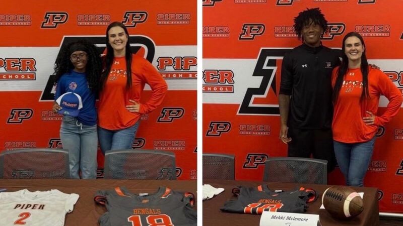 Piper High School Celebrates Spring Signing Day with 2 Student-Athletes